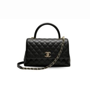 Chanel Medium Flap Coco Bag With Top Handle Black For Women, Women’s Handbags, Shoulder And Crossbody Bags 11in/28cm A92991