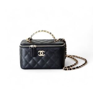 Chanel Small Vanity Case Black For Women 6.7in/17cm AS3171