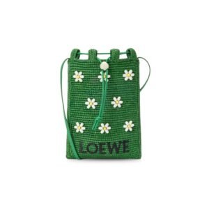 Loewe Drawstring Pocket In Raffia For Women 21cm/8.3in – C756PHPX04