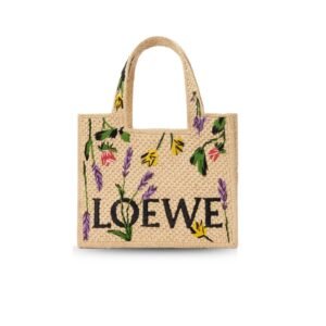 Loewe Small Font Tote In Raffia For Women 19.5cm/7.7in – ALF1B59X26