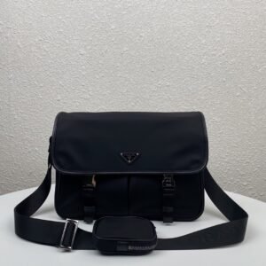 Prada Saffiano Shoulder Bag Black For Women 12.6 in / 32 cm