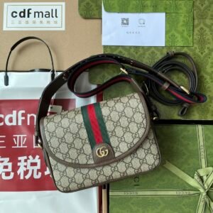 Gucci Ophidia GG Small Shoulder Bag Beige And Brown For Women, Women's Bags 9.1in/23cm GG