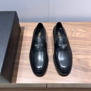 Prada Brushed Loafers Black For Men 1in/25mm PRD 2DB180_P39_F0002_F_G001