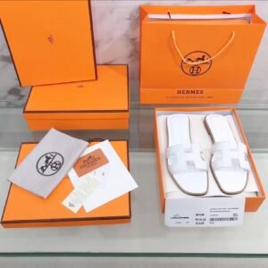 Hermes Oran Sandal White For Women, Women’s Shoes H021056Z 02365