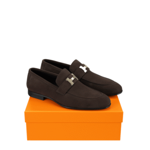 Hermes Paris Suede Loafer Brown For Men