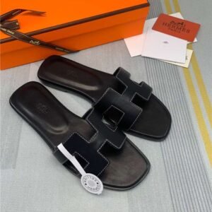 Hermes Oran Sandal Black For Women