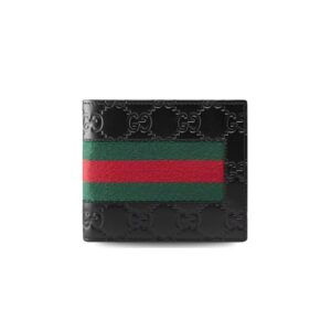 Gucci Signature Web Wallet Black Green and red Web For Men 4.5in/11cm GG 408827 CWCLN 1060
