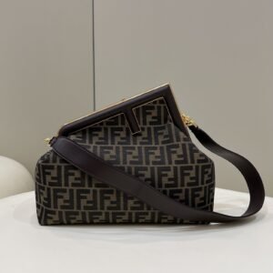 Fendi First Large Brown Canvas For Women, Women’s HandBags, Shoulder And Crossbody Bags 12.6in/32cm FF 8BP129
