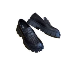 Fendi FD O’Lock Nubuck Loafers Black For Men