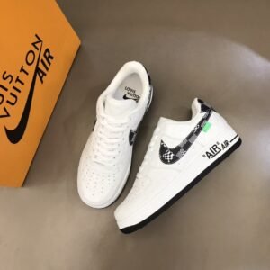 Louis Vuitton And Nike “Air Force 1” By Virgil Abloh White-Black For Men, Men’s Shoes
