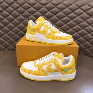 Louis Vuitton And Nike “Air Force 1” By Virgil Abloh White/Yellow For Men, Men’s Shoes