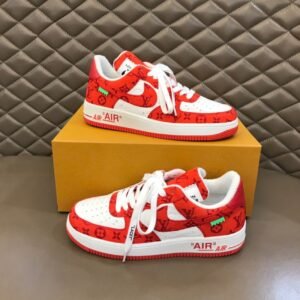 Louis Vuitton And Nike “Air Force 1” By Virgil Abloh White/Comet Red For Men, Men’s Shoes 1A9VA9