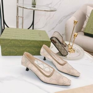 Gucci Women’s Pump By Canvas Fabric Beige For Women GG