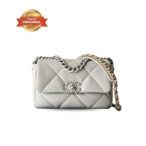 [True-to-ORIGINAL] Chanel Classic Flap Bag Grey For Women 10.2in/26cm