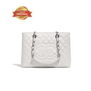 [True-to-ORIGINAL] Chanel Chain Tote Shoulder Bag White For Women 13in / 33cm A50995