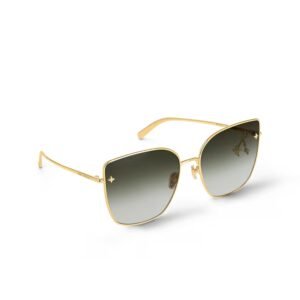Louis Vuitton Charm Cat Eye Sunglasses Gold For Women Z1720U