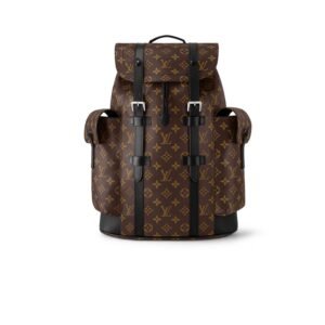Louis Vuitton Christopher MM Monogram Macassar Canvas Brown For Men 17.3in/44cm M43735