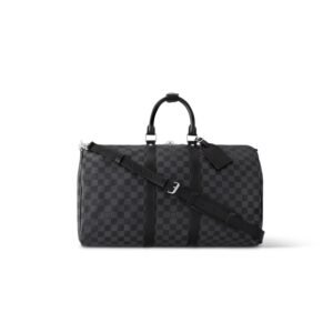 Louis Vuitton Keepall Bandoulière 45 Damier Graphite Canvas Bag Black For Men 17,7in/45cm N41418