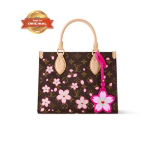 [True-to-ORIGINAL] Louis Vuitton LV x Murakami OnTheGo PM Sakura Brown For Women 25cm/9.8in – M13269