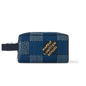 Louis Vuitton Locker Dopp Kit Blue For Men 9.1 Inches/ 23 Cm N40747
