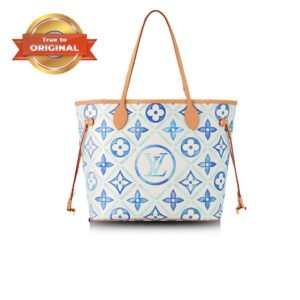 [True-to-ORIGINAL] Louis Vuitton Neverfull MM Bag Blue For Women 12.2in/31cm M11263