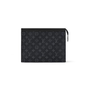 Louis Vuitton Pochette Voyage MM Monogram Eclipse Bag Black For Men 10,6in/27cm M61692