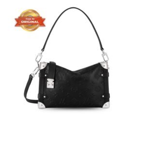 [True-to-ORIGINAL] Louis Vuitton Side Trunk MM Handbag Black For Women 9.3in/24cm M14572