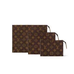 Louis Vuitton Trio Toiletry Pouch Wallet Brown For Women 9,8in/25cm M47195