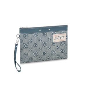 Louis Vuitton Pochette To Go Blue For Men 11.8in/30cm M82313