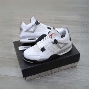 Nike Air Jordan 4 Retro White Cement Sneaker For Men, Men's Shoes
