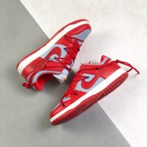 Nike Dunk Low Off-White University Red-Wolf Grey For Men, Men’s Shoes CT0856-600