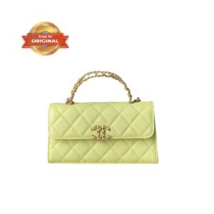 [True-to-ORIGINAL] Chanel Flap Phone Holder With Chain Yellow For Women 18cm/7.1in