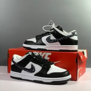Nike Dunk Low Essential Paisley Pack Black and White Sneaker For Men, Men's Shoes