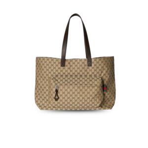 Gucci GG Canvas Maxi Tote Bag Beige And Dark Brown For Men 18in/46cm 802166 FADUU 8657