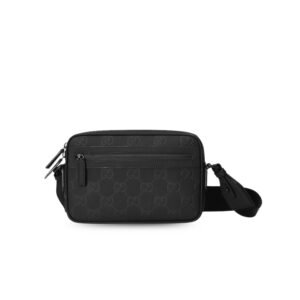 Gucci Rubber-Effect Small Crossbody Bag Black For Men 9.4in/24cm 771293 AAC4D 1000