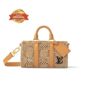 [True-to-ORIGINAL] Louis Vuitton Keepall Bandoulière 25 Natural Beige Bag For Men 9.8 Inches/ 25 Cm M25010