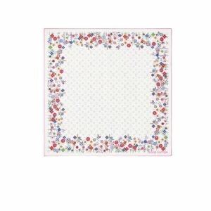 Louis Vuitton LV x TM Monogram Superflat Flowers Square 90 Scarf White For Women M96263