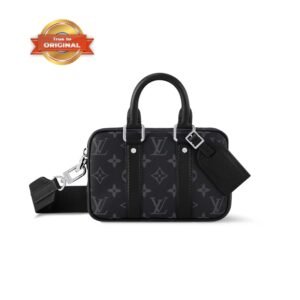 [True-to-ORIGINAL] Louis Vuitton Nano Porte Documents Voyage Bag Black For Men 7.9in/20cm M82770