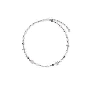 Louis Vuitton Pearls Necklace Silver For Men 43cm/17in - M02448