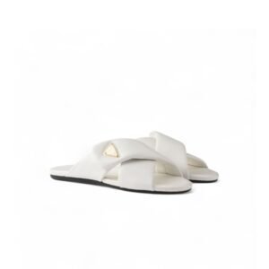 Prada Padded Leather Slides White For Women 1XX713_ZHP_F0009_F_005