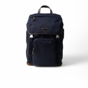 Prada Re-Nylon And Leather Backpack Blue For Men 10.6in/27cm 2VZ135_384_F0C1B_V_HYF