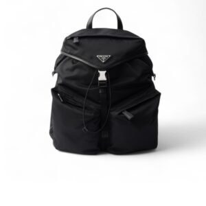 Prada Re-Nylon And Leather Backpack Black For Men 11.8in/30cm 2VZ108_2DW3_F0002_V_DYO